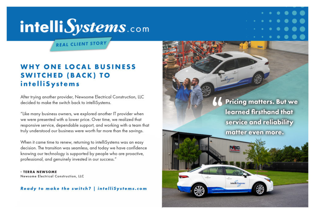 Customer testimonial: Local Augusta contractor makes the switch back to intellisystems for IT and cybersecurity.
