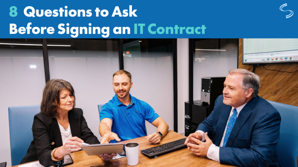 Business owner asking questions before signing an IT contract
