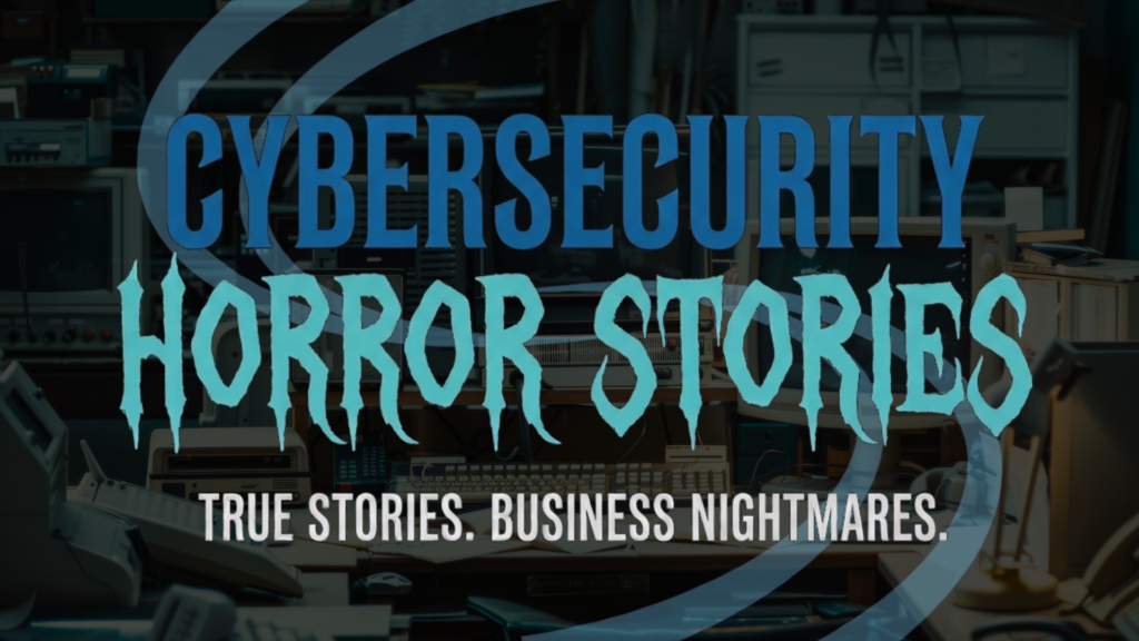 Aging computer equipment in shadow with the headline “The Six-Figure Technology Debt Nightmare.”